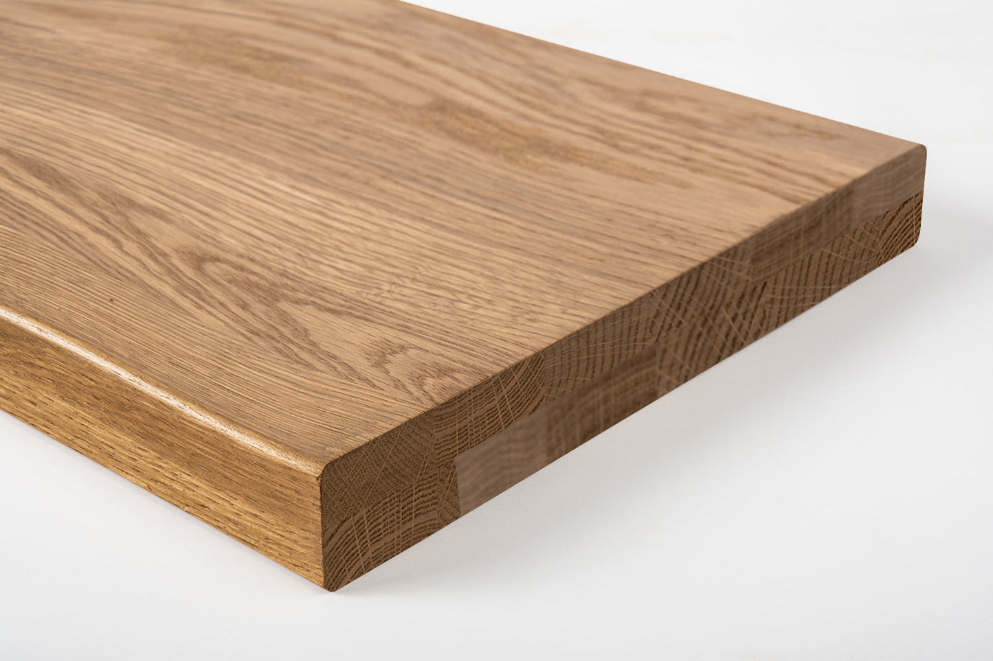 Shelf Stair tread Riser Windowsill Oak A/B, full stave lamellas, 40 mm, 2-layer, Bronze oil