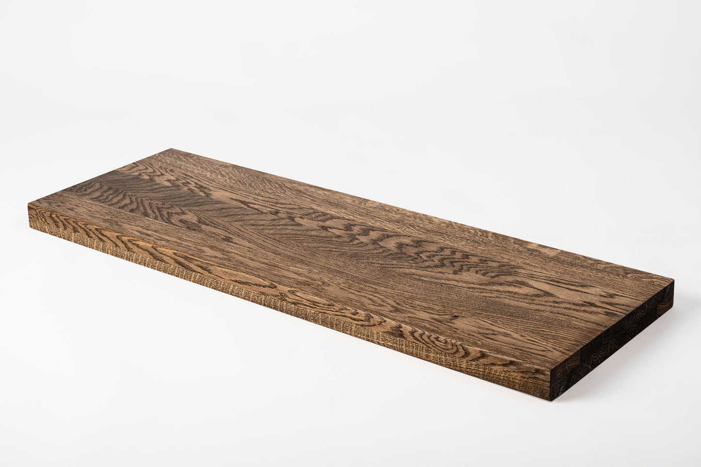 Shelf Stair tread Riser Windowsill Oak A/B, full stave lamellas, 40 mm, 2-layer, Smoked oil