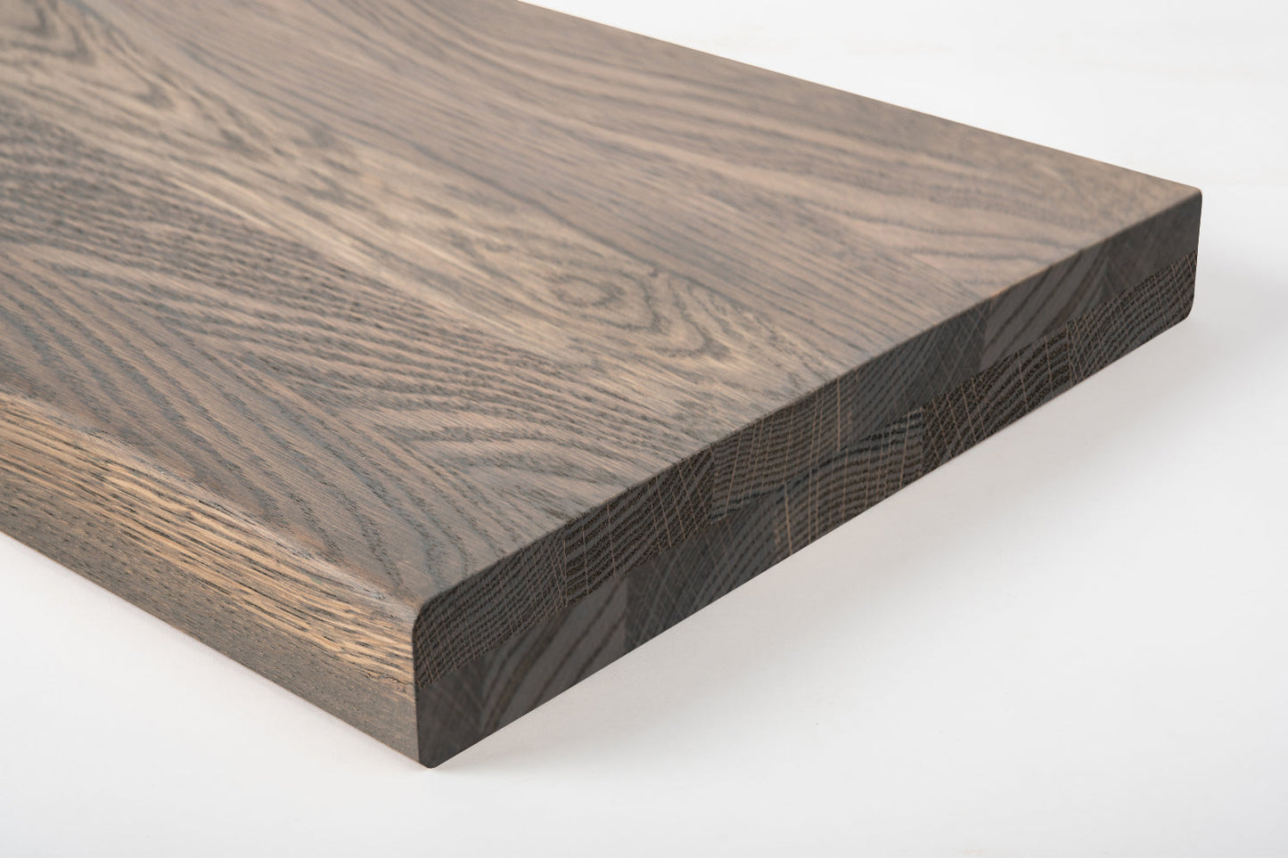 Shelf Stair tread Riser Windowsill Oak A/B, full stave lamellas, 40 mm, 2-layer, Graphite oil