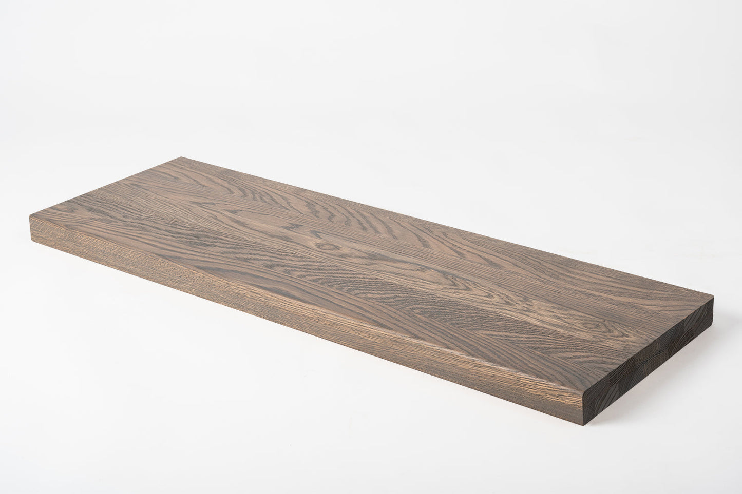 Shelf Stair tread Riser Windowsill Oak A/B, full stave lamellas, 40 mm, 2-layer, Graphite oil