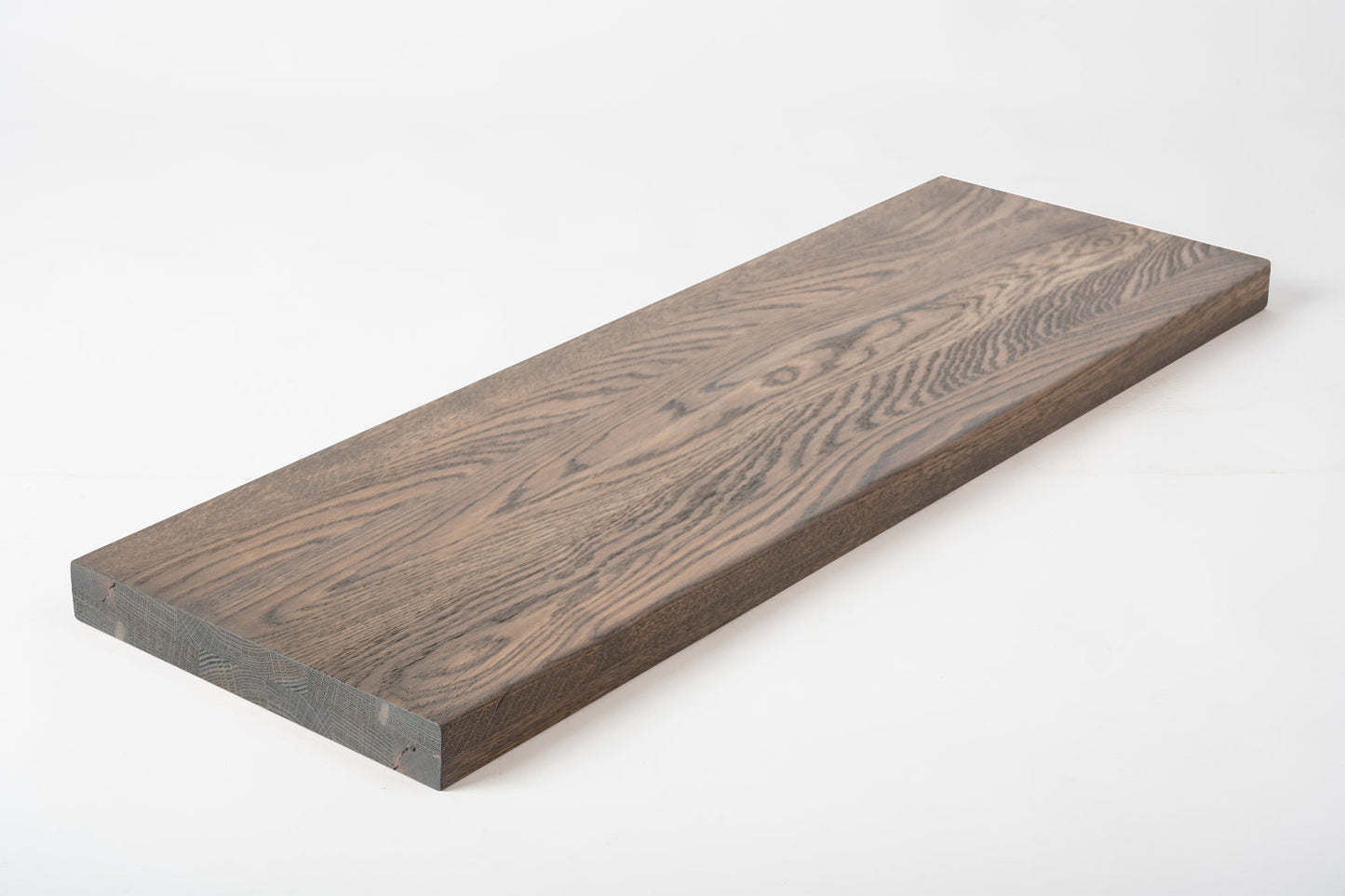 Shelf Stair tread Riser Windowsill Oak A/B, full stave lamellas, 40 mm, 2-layer, Graphite oil
