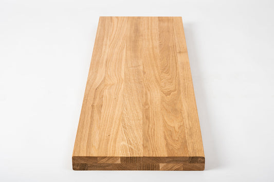 Półka Stopień schodowy Podstopnica Parapet Dąb A/B, lamele lite, 40 mm, 2-warstwowe, Twardy olej woskowy natur (bezbarwny)