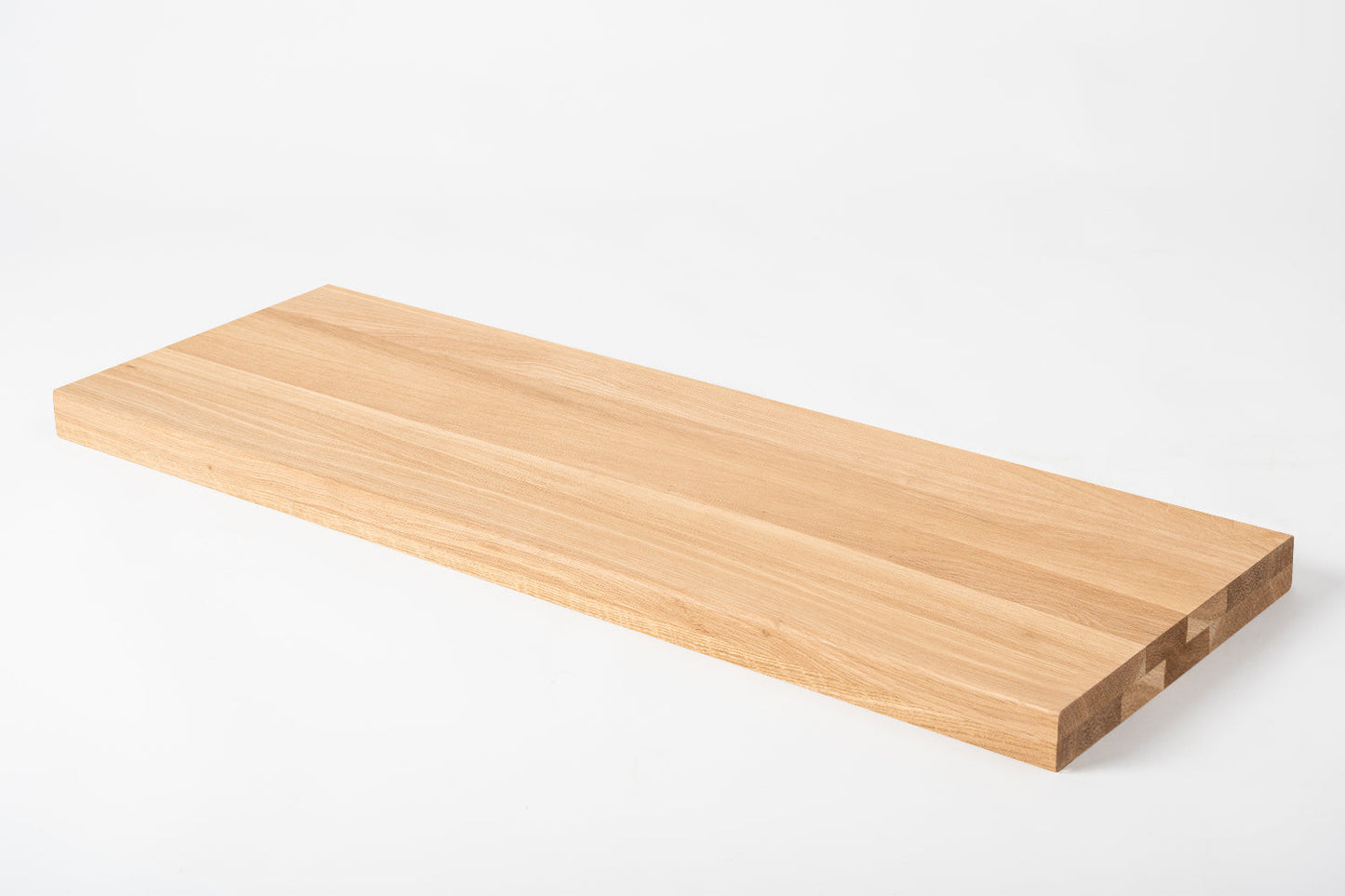 Shelf Stair tread Riser Windowsill Oak A/B, full stave lamellas, 40 mm, 2-layer, Hard wax oil Natural white