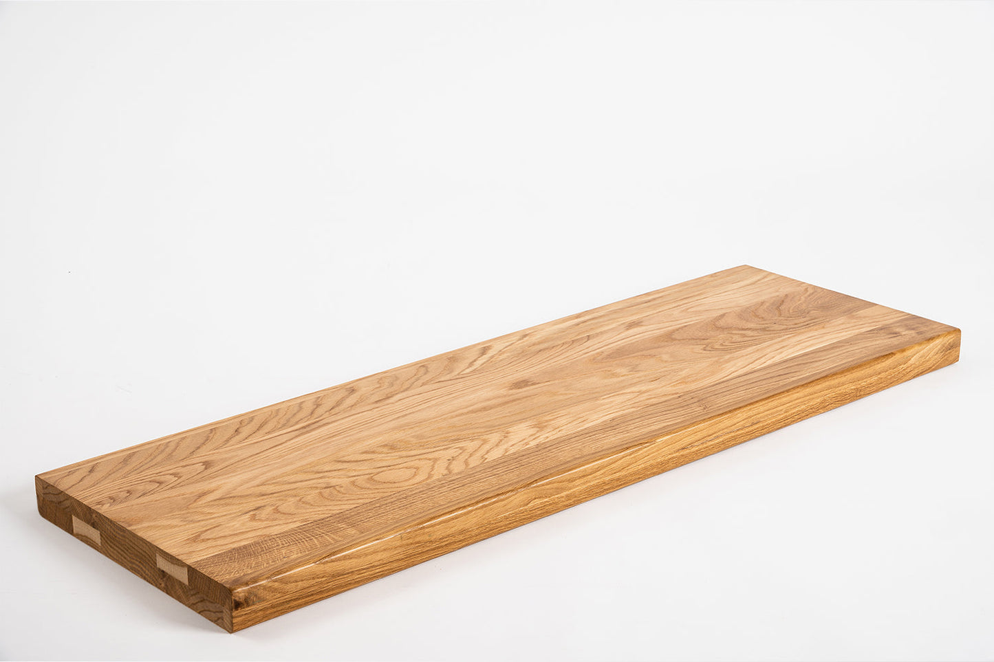 Shelf Stair tread Riser Windowsill Oak A/B, full stave lamellas, 40 mm, 2-layer, Matte lacquered