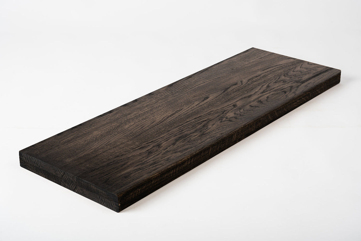 Półka Stopień schodowy Podstopnica Parapet Dąb A/B, lamele lite, 40 mm, 2-warstwowe, Olej czarny