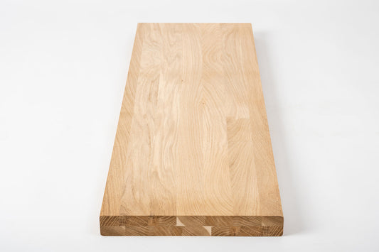Półka Stopień schodowy Podstopnica Parapet Dąb A/B, lamele lite, 35 mm, 2-warstwowa, Niewykończony