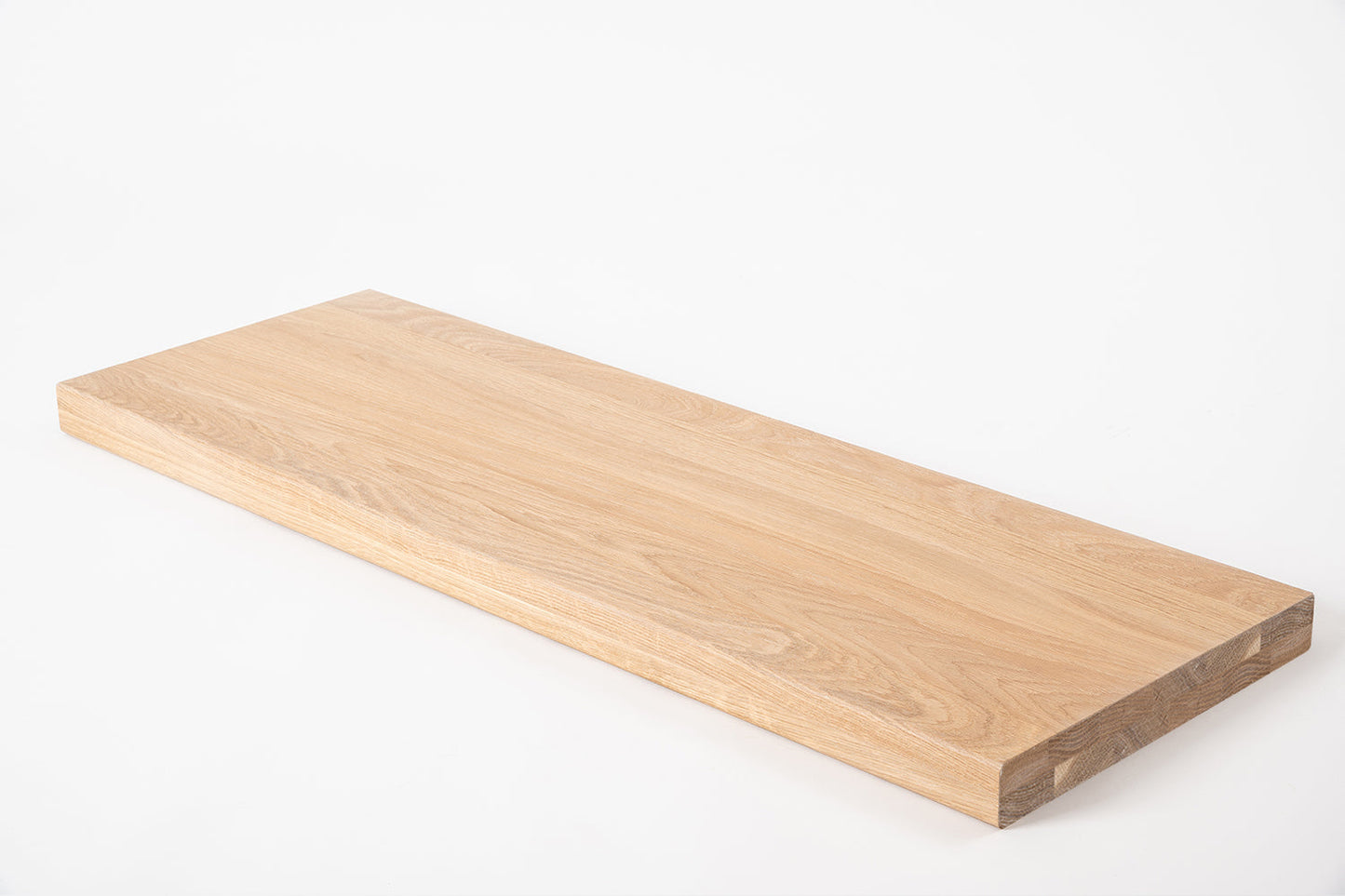 Półka Stopień schodowy Podstopnica Parapet Dąb A/B, lamele lite, 40 mm, 2-warstwowe, Biały olej