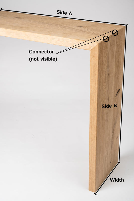 Bar śniadaniowy z litego dębu rustykalnego z łącznikiem, lamele lite, 40 mm, szerokość: 500 mm