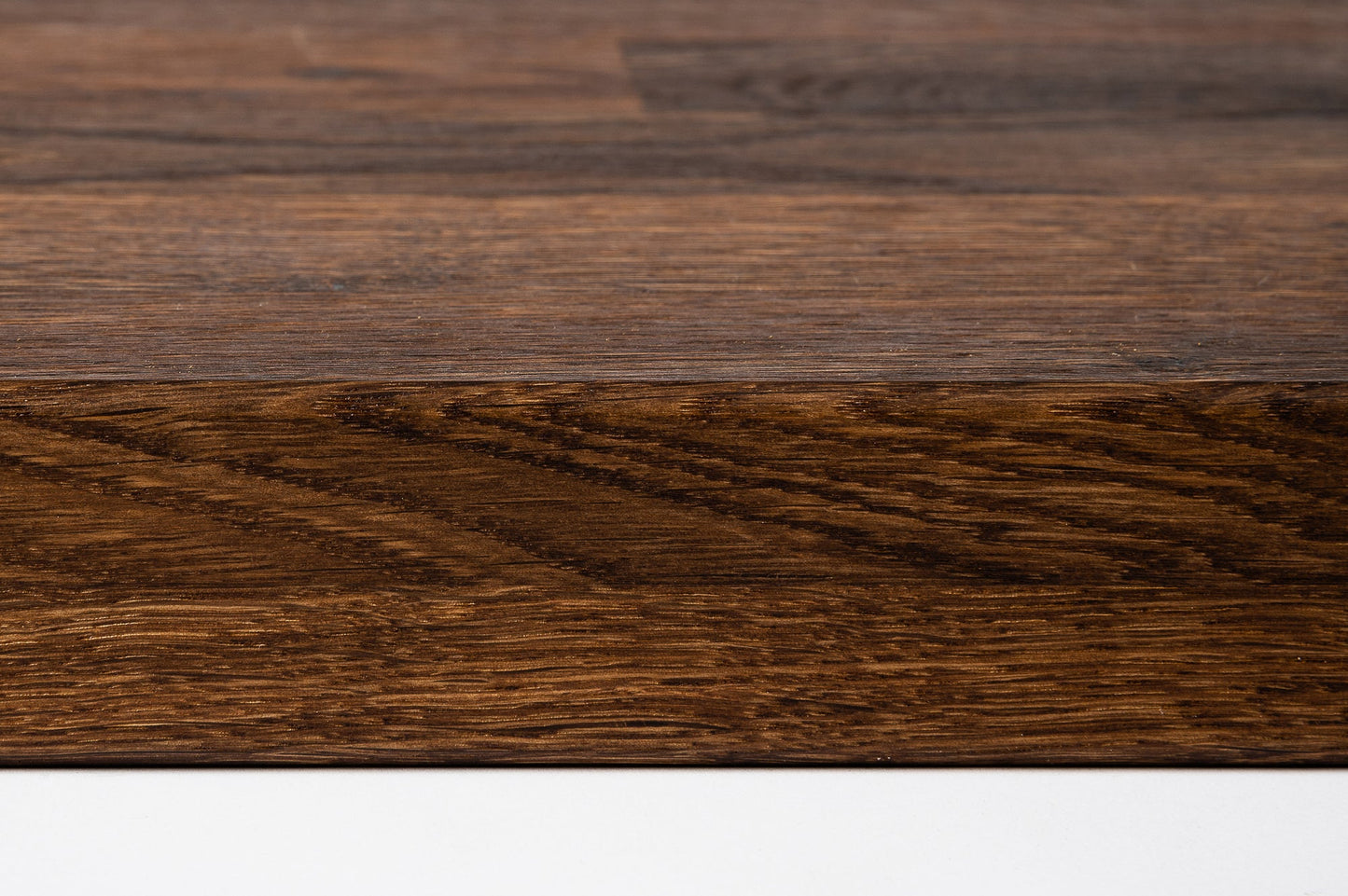 Stair tread Windowsill with overhang Smoked Oak Rustic, finger jointed lamellas, 20 mm, Natural oil