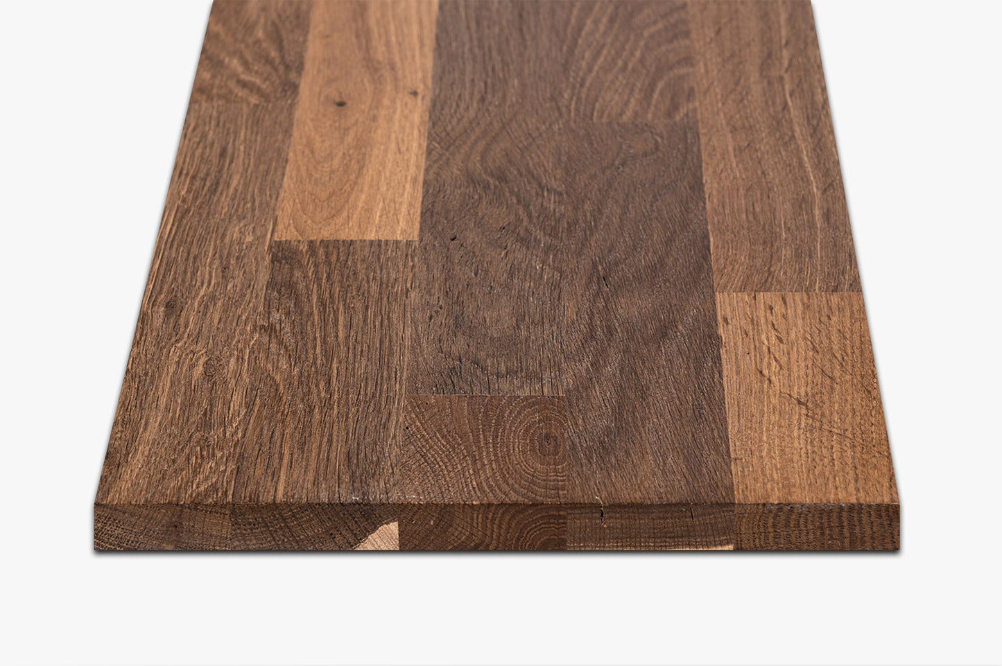 Shelf Stair tread Riser Windowsill Smoked Oak Rustic, finger jointed lamellas, 20 mm, Hard wax oil Natural white