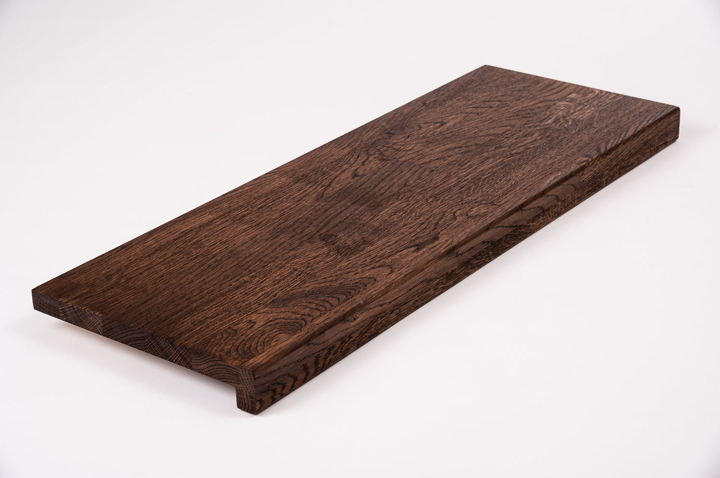 Stair tread Windowsill with overhang Oak Rustic, finger jointed lamellas, 26 mm, Walnut oil