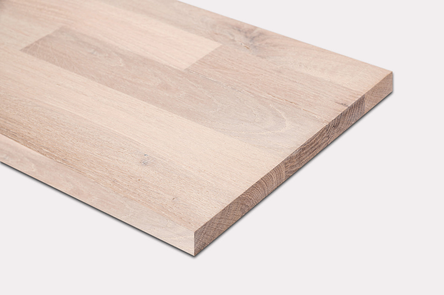 Shelf Stair tread Riser Windowsill Oak Rustic, finger jointed lamellas, 20 mm, Brushed, Chalked white oil