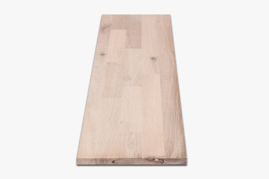 Półka Stopień schodowy Podstopnica Parapet Dąb Rustykalny, lamele mikrowczep, 20 mm, Szczotkowany, Olej biały kredowany