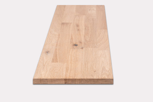 Półka Stopień schodowy Podstopnica Parapet Dąb A/B, lamele mikrowczep, 26 mm, Biały olej