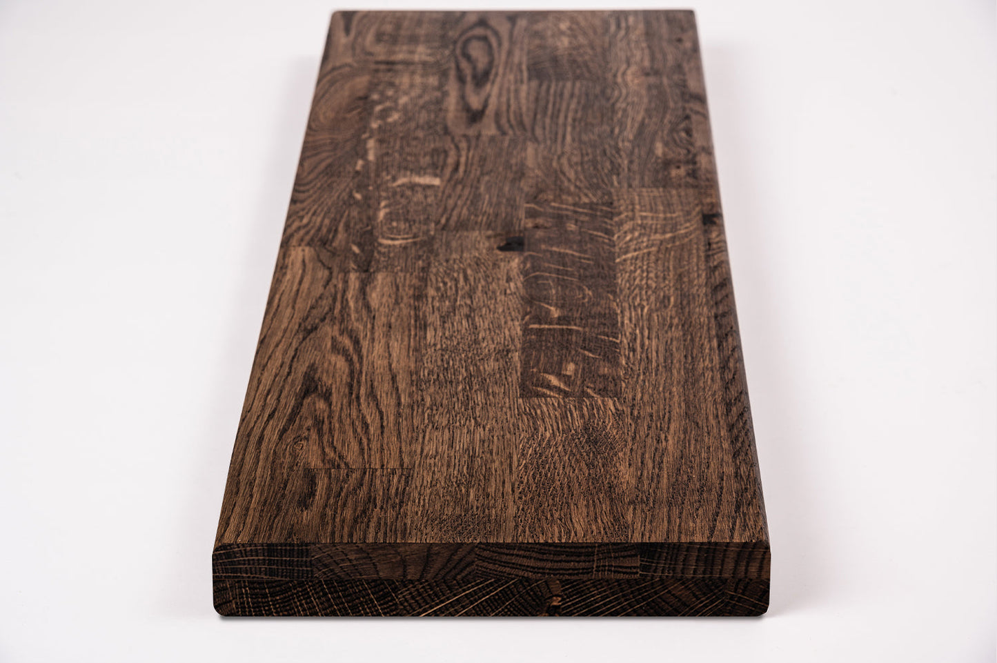 Shelf Stair tread Riser Windowsill Oak Rustic, finger jointed lamellas, 40 mm, 2-layer, Smoked oil