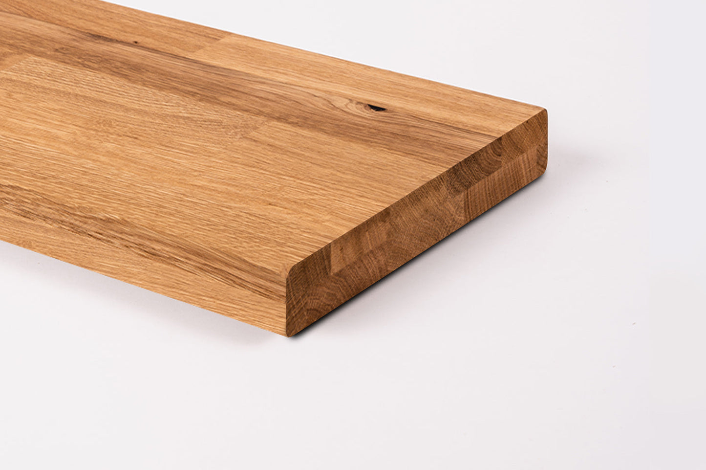 Shelf Stair tread Riser Windowsill Oak Rustic, finger jointed lamellas, 40 mm, 2-layer, Hard wax oil Natural (colourless)