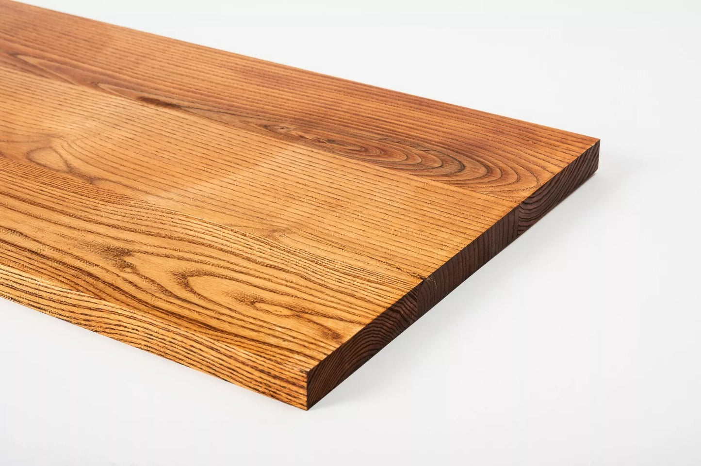 Shelf Stair tread Risers Windowsill Ash Rustic, full stave lamellas, 20 mm, Cherry oil