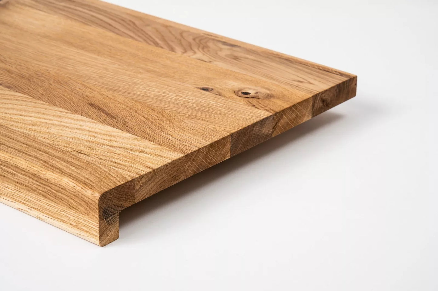 Schodový nášlap Okenní parapet s přesahem Dub Rustic, lamely z plných lamel, 16 mm, Tvrdý voskový olej přírodní (bezbarvý)
