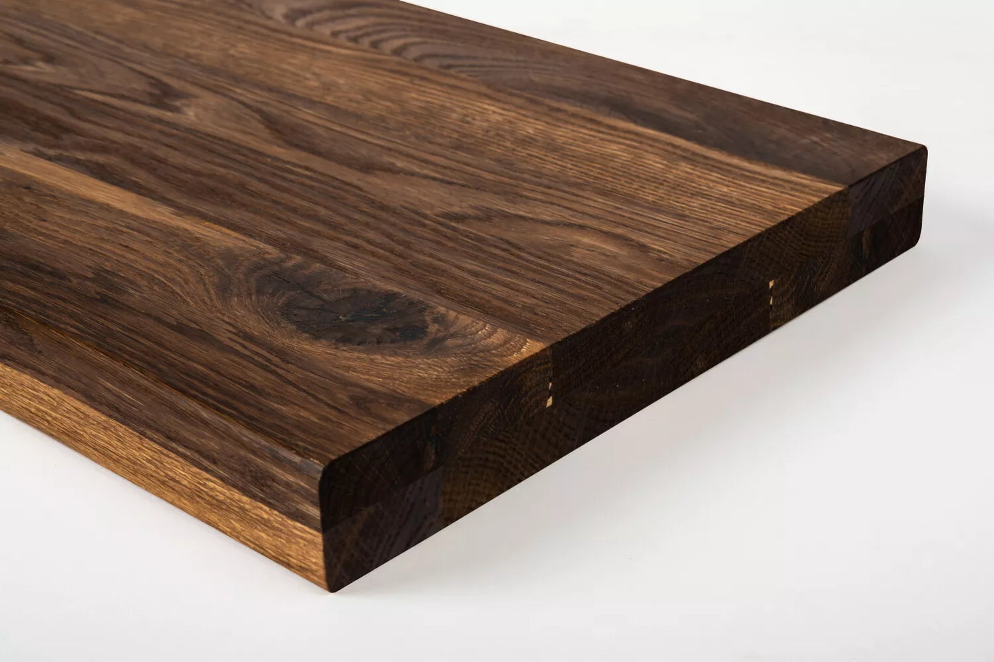 Shelf Stair tread Risers Windowsill Smoked Oak Rustic, full stave lamellas, 40 mm, 2-layer, Hard wax oil natur (colourless)