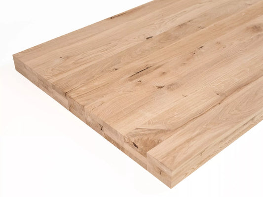 Blat drewniany z litego drewna klejony DIY Dąb Rustykalny, lamele lite fix, 52 mm, 3-warstwowy