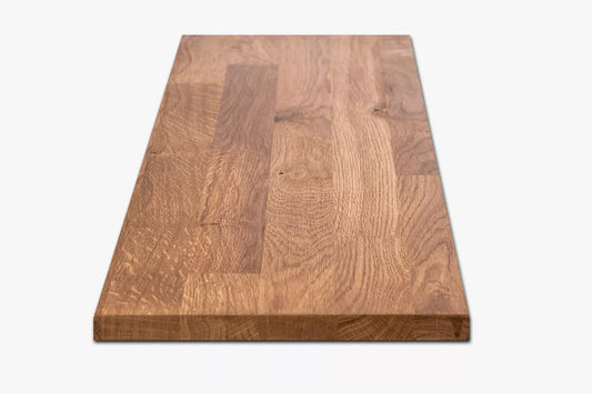 Shelf Stair tread Riser Windowsill Oak Rustic, finger jointed lamellas, 26 mm, Bronze oil