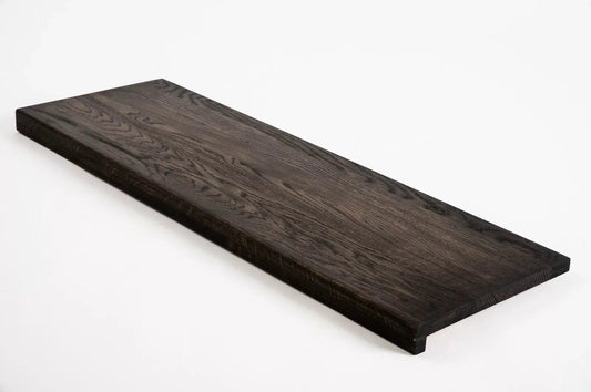 Schodnice Parapet s přesahem Dub A/B, průběžné lamely, 26 mm, Černý olej