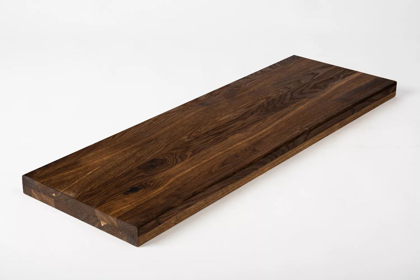 Shelf Stair tread Risers Windowsill Smoked Oak Rustic, full stave lamellas, 40 mm, 2-layer, Hard wax oil natur (colourless)