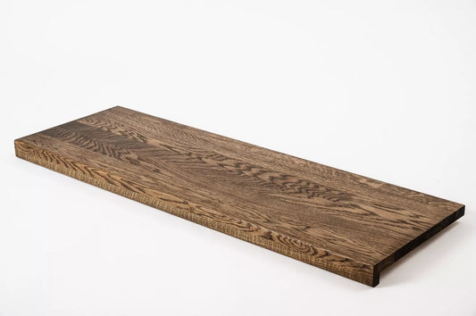 Schodnice Parapet s přesahem Dub A/B, průběžné lamely, 26 mm, Kouřový olej