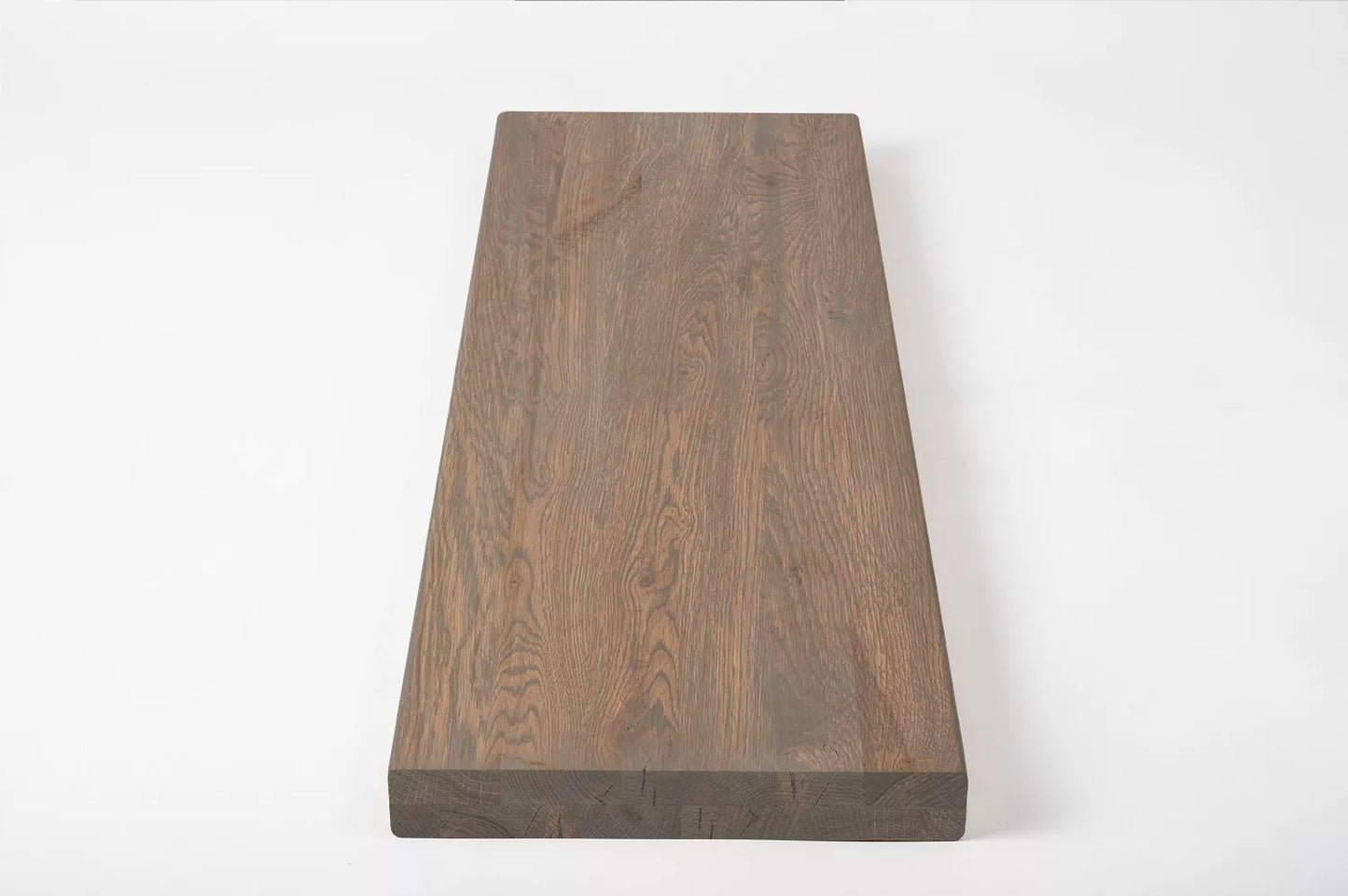 Shelf Stair tread Risers Windowsill Oak Rustic, full stave lamellas, 35 mm, 2-layer, Graphite oil