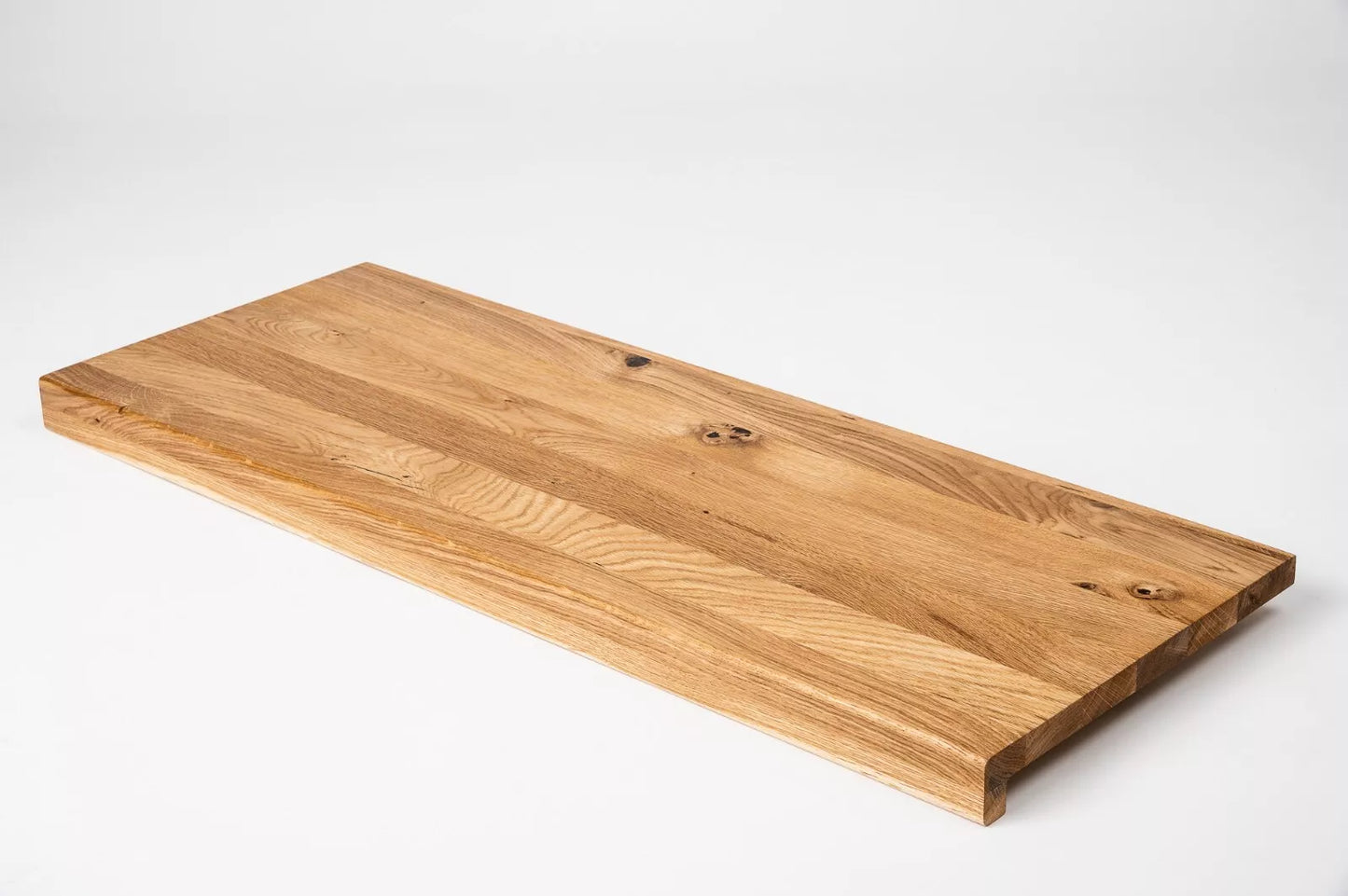 Schodový nášlap Okenní parapet s přesahem Dub Rustic, lamely z plných lamel, 16 mm, Tvrdý voskový olej přírodní (bezbarvý)