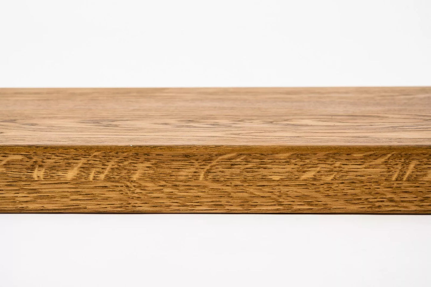 Stopień schodowy Parapet z nawisem Dąb A/B, lamele lite, 20 mm, Olej czarny