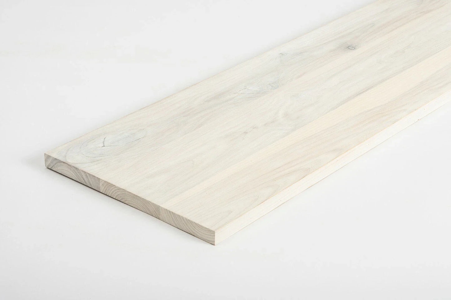 Shelf Stair tread Risers Windowsill Ash Rustic, full stave lamellas, 20 mm, Chalked white oil