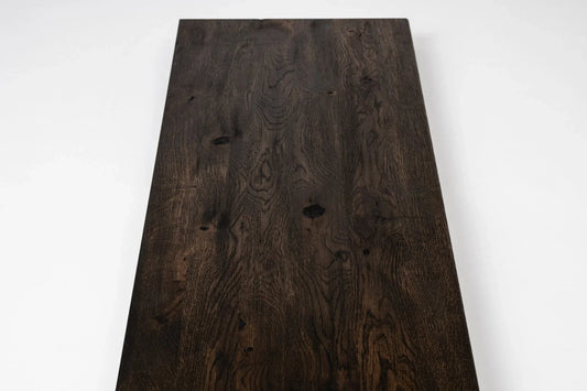 Police, schodnice, podstupnice, parapet – dub rustik, průběžné lamely, 35 mm, 2vrstvé, Černý olej