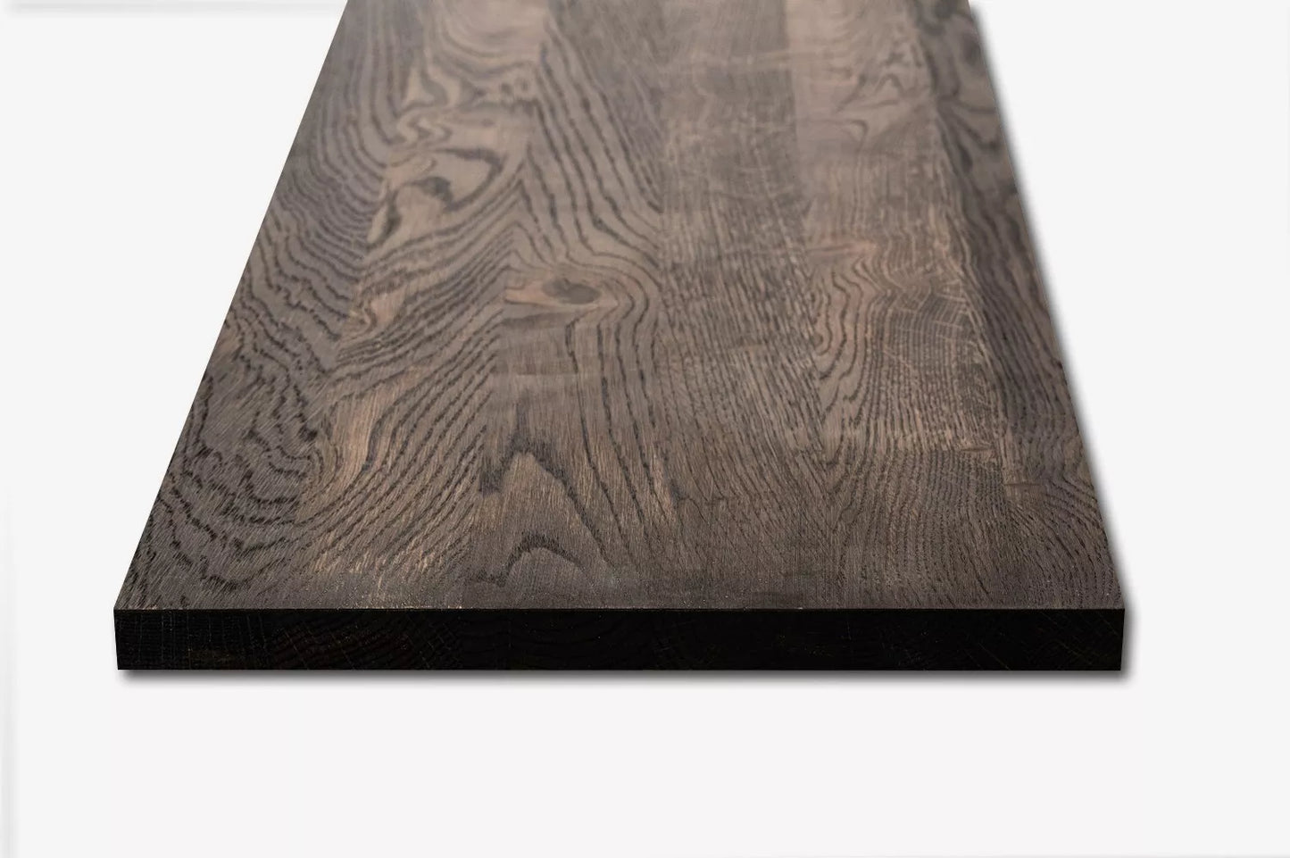 Shelf Stair tread Risers Windowsill Oak Rustic, full stave lamellas, 26 mm, Black oil