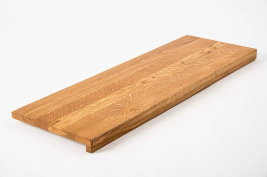 Stopień schodowy Parapet z nawisem Dąb A/B, lamele lite, 20 mm, Naturalne olejowanie