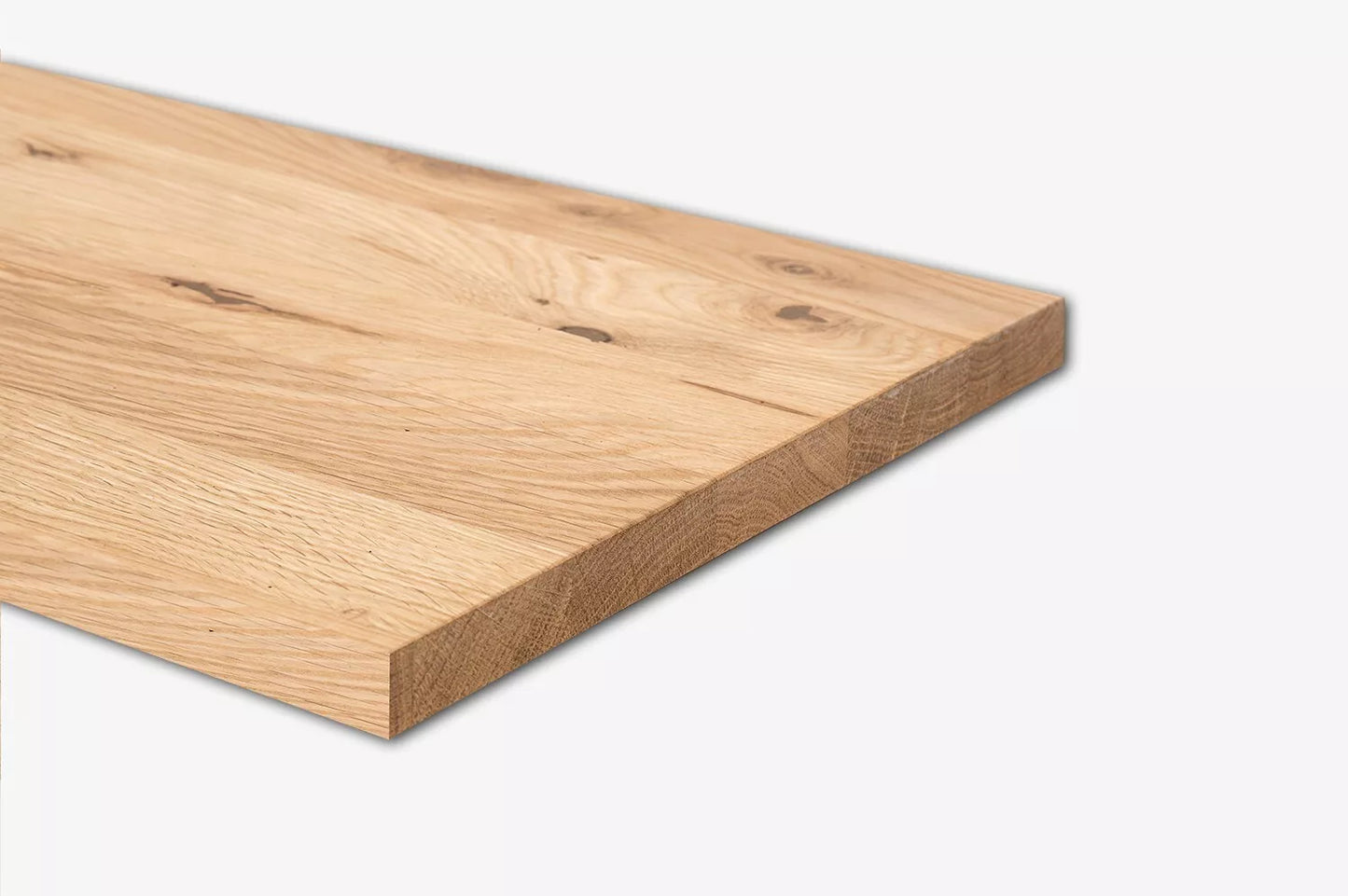 Shelf Stair tread Risers Windowsill Oak Rustic, full stave lamellas, 16 mm, Hard wax oil nature white