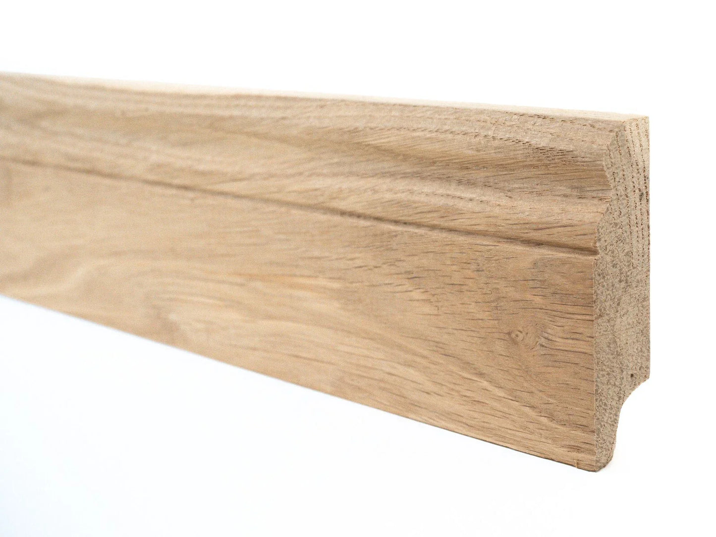 Listwa przypodłogowa dębowa lita – Rustykalna 20x70 mm, w wykończeniu surowym (bez powłok), 0,8–1,5 m, profil Hamburg