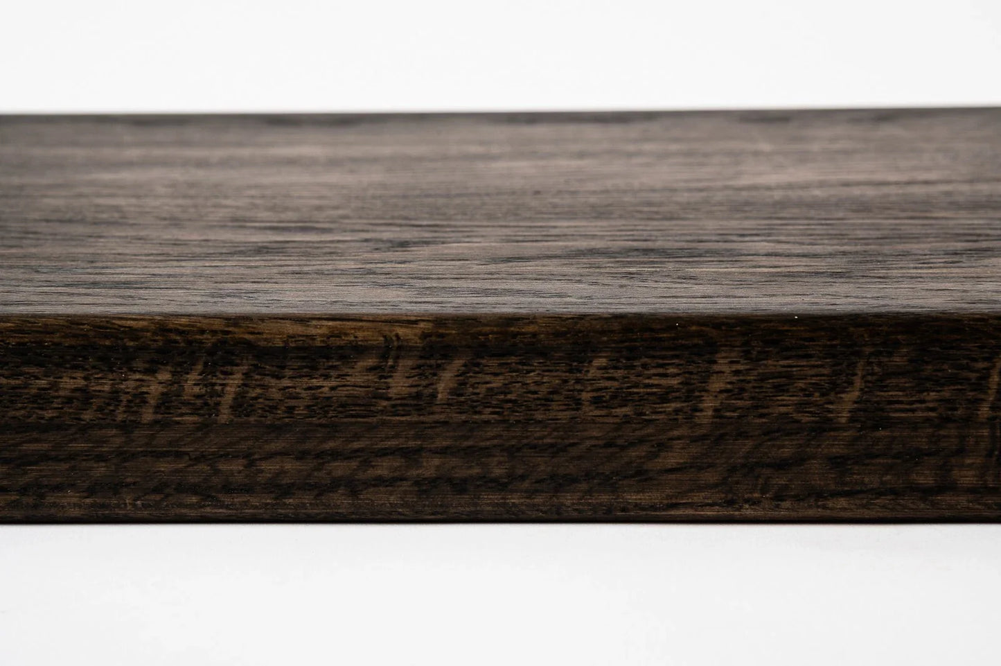 Shelf Stair tread Risers Windowsill Oak Rustic, full stave lamellas, 40 mm, 2-layer, Black oil