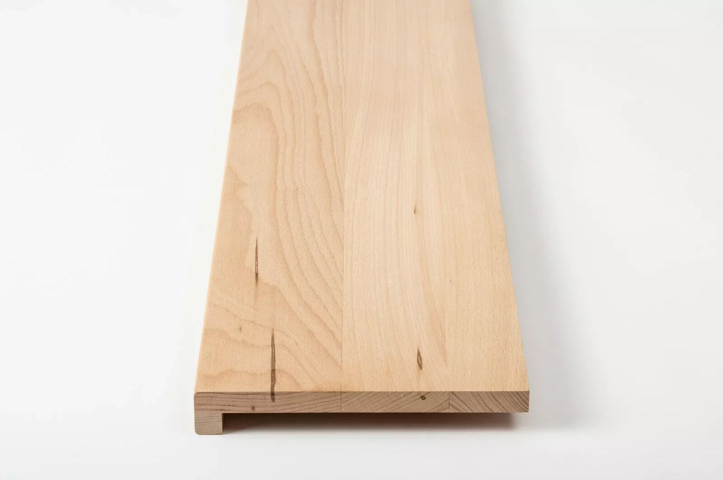 Stopień schodowy Parapet z nawisem Parzony Buk A/B, lamele lite, 20 mm, Niewykończony