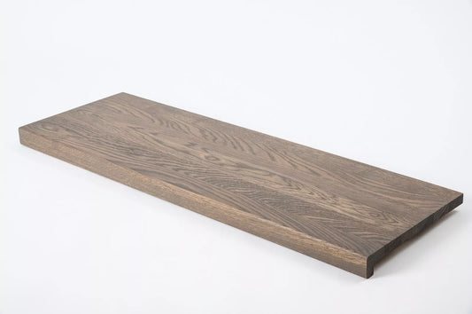 Schodnice Parapet s přesahem Dub A/B, průběžné lamely, 26 mm, Grafitový olej