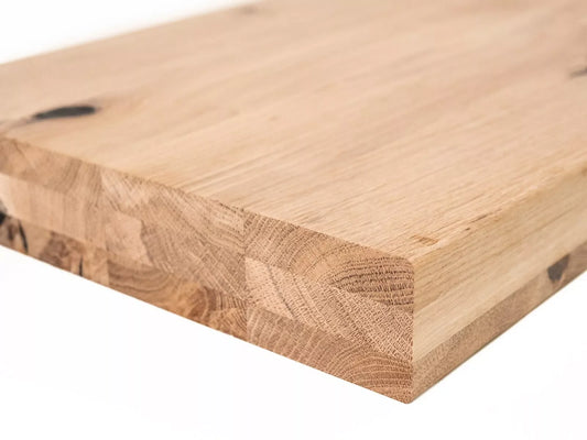 Shelf Stair tread Risers Windowsill Oak Rustic, full stave lamellas, 52 mm, 3-layer, Unfinished