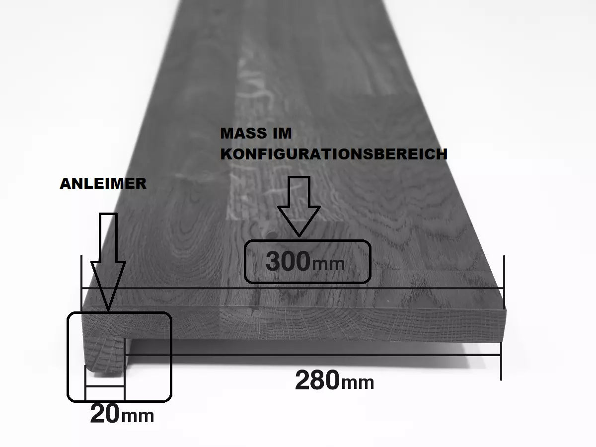 Stopień schodowy Parapet z nawisem Jesion Rustykalny, lamele lite, 20 mm, Matowe lakierowanie
