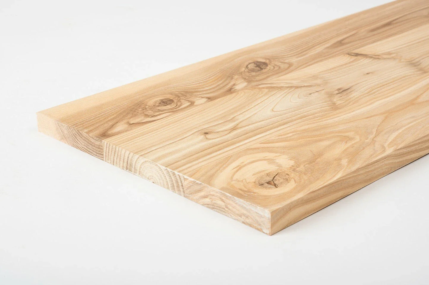 Shelf Stair tread Risers Windowsill Ash Rustic, full stave lamellas, 20 mm, Hard wax oil nature white