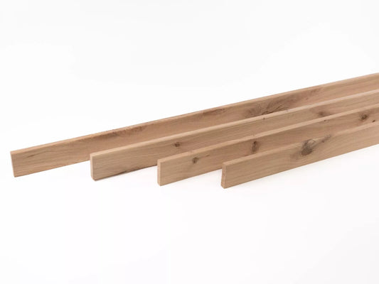 Masivní lišta Dub Rustikální 18x70x2000mm s rádiusem, Neopracovaná, vyplněná, broušená