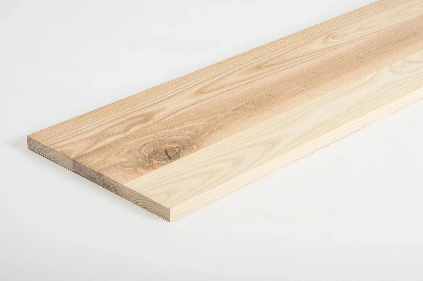 Shelf Stair tread Risers Windowsill Ash Rustic, full stave lamellas, 20 mm, White oil