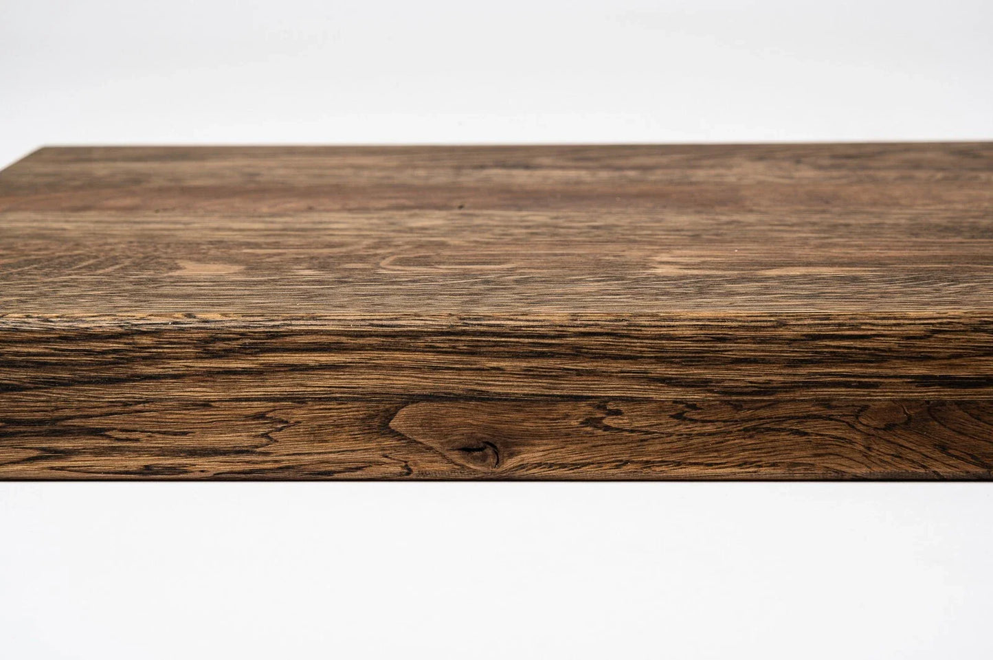 Shelf Stair tread Risers Windowsill Oak Rustic, full stave lamellas, 35 mm, 2-layer, Smoked oil