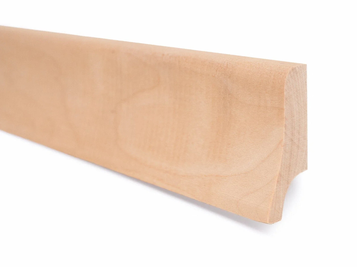 Listwa przypodłogowa z litego drewna – Brzoza A/B 20×52 mm, twardy olej woskowy Naturalny biały, profil zaokrąglony (długość 1,5–2,5 m)