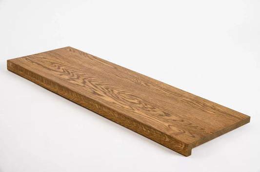 Schodnice Parapet s přesahem Dub A/B, průběžné lamely, 26 mm, Antik olej