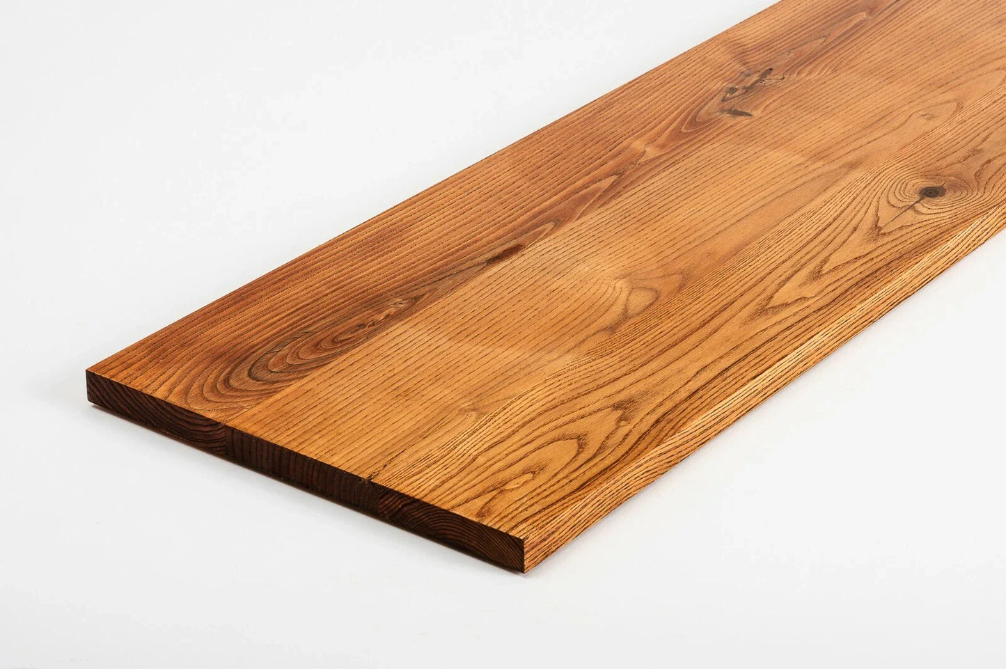 Shelf Stair tread Risers Windowsill Ash Rustic, full stave lamellas, 20 mm, Cherry oil