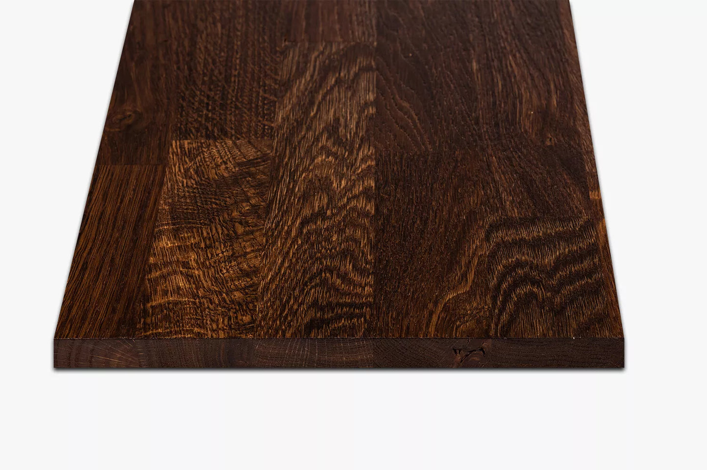Stair tread Windowsill with overhang Smoked Oak Rustic, finger jointed lamellas, 20 mm, Matte lacquered